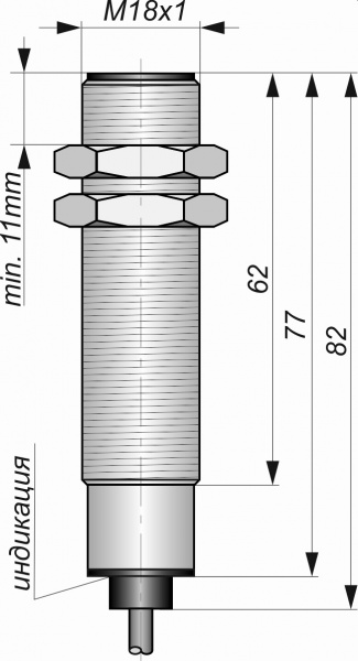 Датчик бесконтактный индуктивный ИВ09-NO-AC-Z-ПГ (12Х18Н10Т)
