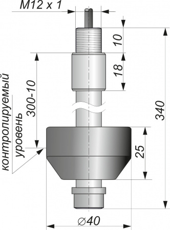 Датчик герконовый поплавковый уровня жидкости DFG 40.25-B1-NC-300.12-M12x1