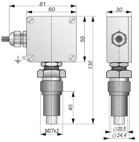Датчик-реле температуры ДРТ   T01 100-90-NC/NC-R(корпус металл)