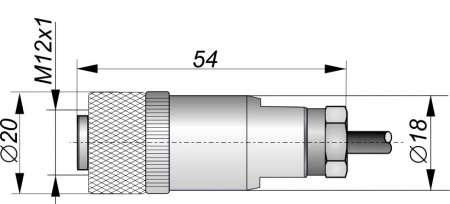 Соединитель кабельный C-SACC-M12FS-4CON-PG7-VA-10