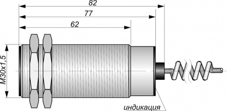Датчик бесконтактный индуктивный ИДА25-U-PNP-Y107(Д16Т,витой провод)