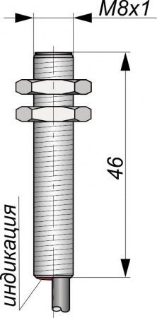 Датчик бесконтактный индуктивный ИВ81-NO-PNP(Л63, Lкаб=5м)